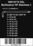 Wera 3967/9 TX SXL Multicolour HF Stainless 1 TORX® L-Key Set 05022689001