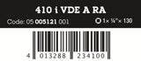 Wera 410 i VDE A RA Ratcheting T-Handle Socket Driver 1/4" Drive 05005121001