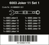 Wera 6003 Joker Combination Wrench Set 11 Piece Metric 05020231001