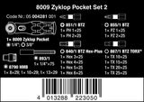 Wera 8009 Zyklop Pocket Set 2 Socket Wrench Set 3/8" Drive Metric 05004281001