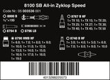 Wera 8100 SB All In Zyklop Speed Ratchet Set HF 3/8" Drive Metric 05003536001
