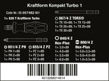 Wera 826 T Kraftform Kompakt Turbo 1 Screwdriver Set 19 Piece Metric 05057482001