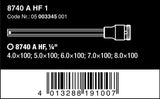 Wera 8740 A HexPlus HF 1 Zyklop Socket Set 1/4" Drive 5 Piece 05003345001