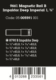 Wera 9661 Magnetic Rail B Impaktor Deep Imperial 1 Socket Set 3/8" 05005591001