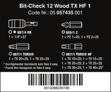 Wera Bit Check 12 Wood TX HF 1 Bits Set 12 Pieces 05057435001