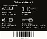 Wera Bit Check 30 Wood 1 Bits Assortment Set 30 Piece 05057433001