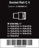 Wera C 4 Zyklop Magnetic Rail Socket Set 1/2" Drive 9 Pieces Metric 05005460001