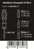 Wera Kraftform Kompakt 27 RA 2 Ratcheting Screwdriver Set 6 Pieces 05051518001