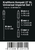 Wera Kraftform Kompakt 27 XL Universal Set 1 Screwdriver Set SAE 05051032001