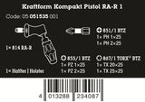 Wera Kraftform Kompakt Pistol RA-R 1 Ratcheting Screwdriver Set 05051535001