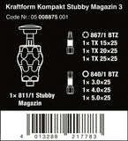 Wera Kraftform Kompakt Stubby Magazine 3 Screwdriver Set 05008875001