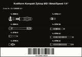 Wera Kraftform Kompakt Zyklop MS1 Metal Speed Socket Wrench Set 1/4" 05135949001