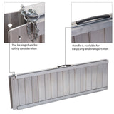 Wheelchair Ramp 4FT, Folding Aluminum Threshold Ramp with Non-Slip Surface, Transition Plates, 600lbs Weight Capacity, Handicap Ramp for Home, Doorways, Curbs, Steps