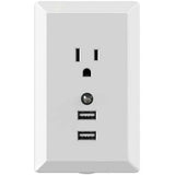 White Light Sensor Dual USB Wall Outlet
