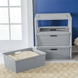 Wide 3 Drawer Cross-Weave Tower Cement