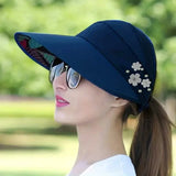 Wide Brim Sun Visor Foldable Picnic Hat Beach UV Protection Scallop Cap