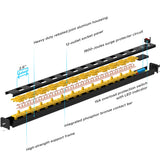 CRST 12-Outlet Metal Power Strip Surge Protector — 1800J, 2.6" Wide Outlets, Mountable