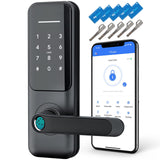 WiFi Camera Video Smart Door Lock with Fingerprint, Nyboer Keyless Entry, Electronic Digital Keypad with Handle