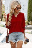 WIHOLL Blouses for Women Dressy Casual 3/4 Length Sleeve Womens Tops Trendy Summer Spring Shirts S-3XL