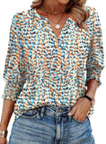 WIHOLL Blouses for Women Dressy Casual 3/4 Length Sleeve Womens Tops Trendy Summer Spring Shirts S-3XL