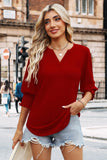 WIHOLL Blouses for Women Dressy Casual 3/4 Length Sleeve Womens Tops Trendy Summer Spring Shirts S-3XL