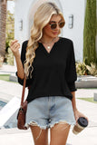 WIHOLL Blouses for Women Dressy Casual 3/4 Length Sleeve Womens Tops Trendy Summer Spring Shirts S-3XL