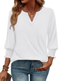WIHOLL Blouses for Women Dressy Casual 3/4 Length Sleeve Womens Tops Trendy Summer Spring Shirts S-3XL