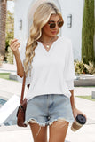 WIHOLL Blouses for Women Dressy Casual 3/4 Length Sleeve Womens Tops Trendy Summer Spring Shirts S-3XL