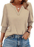WIHOLL Blouses for Women Dressy Casual 3/4 Length Sleeve Womens Tops Trendy Summer Spring Shirts S-3XL