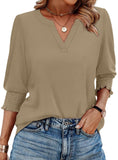WIHOLL Blouses for Women Dressy Casual 3/4 Length Sleeve Womens Tops Trendy Summer Spring Shirts S-3XL