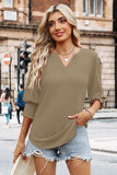 WIHOLL Blouses for Women Dressy Casual 3/4 Length Sleeve Womens Tops Trendy Summer Spring Shirts S-3XL