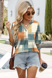 WIHOLL Blouses for Women Dressy Casual 3/4 Length Sleeve Womens Tops Trendy Summer Spring Shirts S-3XL