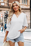WIHOLL Blouses for Women Dressy Casual 3/4 Length Sleeve Womens Tops Trendy Summer Spring Shirts S-3XL