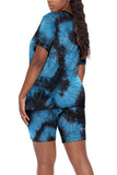 WIHOLL Two Piece Outfits for Women Short Sleeve V Neck Biker Shorts Set