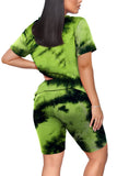 WIHOLL Two Piece Outfits for Women Short Sleeve V Neck Biker Shorts Set