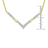 14K Yellow and White Gold 2.0 Cttw Princess Cut Diamond Flared and X-Station V Shaped 18” Franco Chain Statement Necklace (H-I Color, SI2-I1 Clarity)