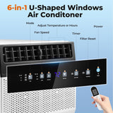 Window Air Conditioner 12,000 BTU, 6 in 1 U Shaped Window AC unit with Remote Control A5408W-12K