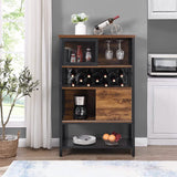 Wine Bar Cabinet for Liquor and Glasses