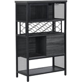 Wine Bar Cabinet for Liquor and Glasses