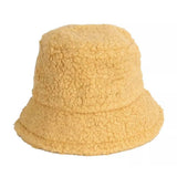 Winter Bucket Hat Women Warm Hats Vintage Faux Fur Fisherman Cap