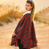 Winter Pocket Plaid Poncho