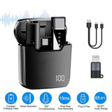Wireless Clip On Microphone with Charging Case