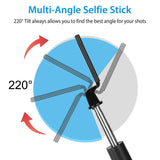 Wireless Selfie Stick Extendable Tripod with Detachable Remote Shutter for 3.5-6.2" Phone