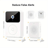 Wireless Smart Video Doorbell Camera with Night Vision and Motion Alerts