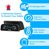 Wireless Solar Car Tire Pressure Monitoring System Auto Tire Pressure with Sensors Temperature Alarm