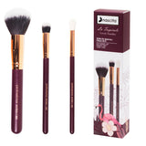 Nascita Tropicale 3-Piece Makeup Brush Set - Professional Quality Brushes for Flawless Makeup Application