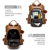Women Backpack Purse PU Leather Anti-theft Casual Shoulder Bag