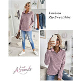 Women Casual Long Sleeve Stand Collar with Pockets