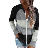 Women Casual Long Sleeve Zip Up Hooded Sweatshirt Hoodies