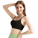Women Cross Back Sport Bras Padded with Removable Pads Thin Straps